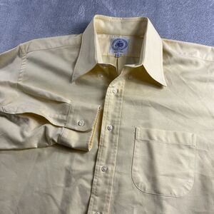 J Press Shirt Adult 16 33 Yellow OCBD Oxford Cloth Button Down USA Made